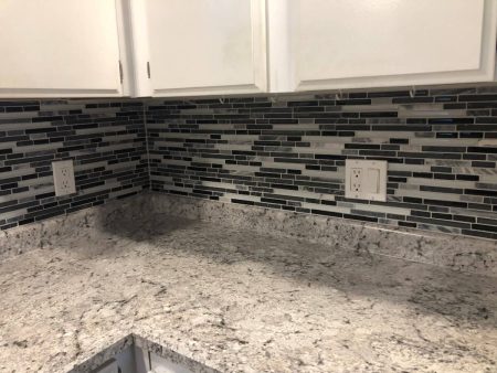 Black and White Glass Mosaic Backsplash - Victoria