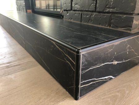 Black Tile Fireplace with Schluter Rondec Corner- Sidney
